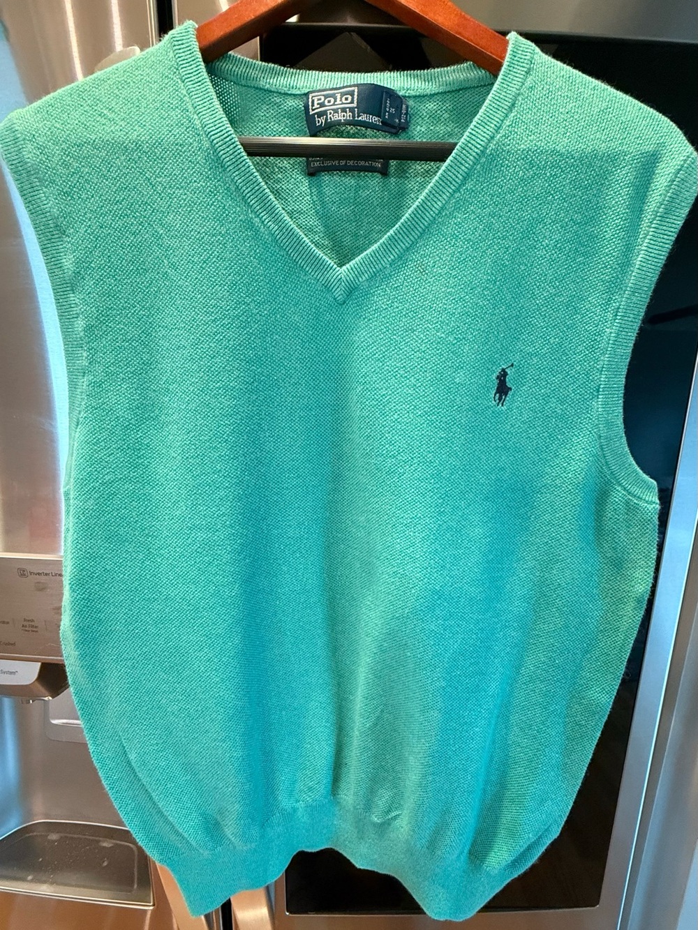 Polo by Ralph Lauren Men's V-Neck Knit Sweater Vest - Aqua L